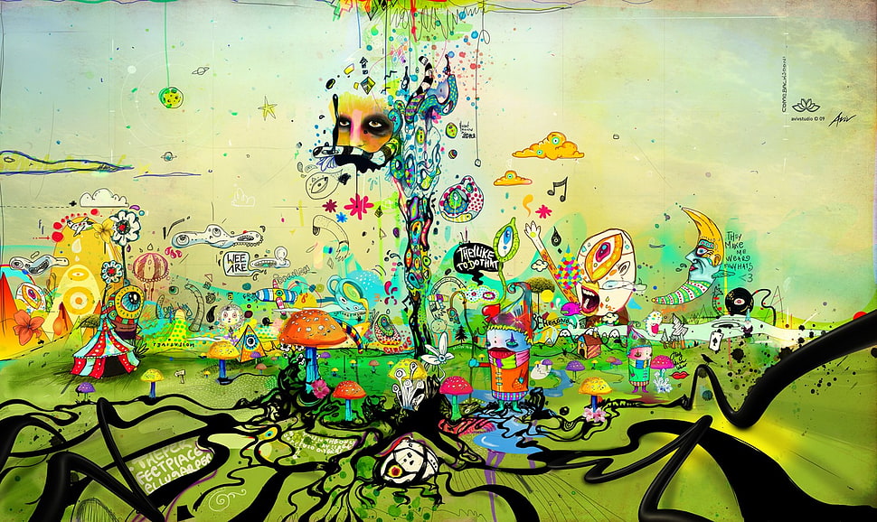 multicolored artwork HD wallpaper