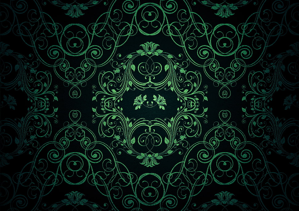 green and black abstract illustration HD wallpaper