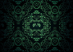 green and black abstract illustration
