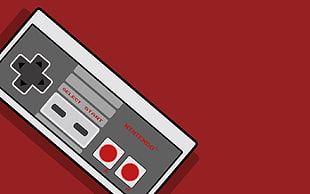 gray and white Nintendo game controller illustration, Nintendo, video games, consoles, vintage HD wallpaper