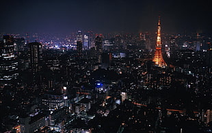 Tokyo Tower top view during nighttime