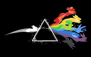 multicolored triangle logo, Pokémon, Pink Floyd, The Dark Side of the Moon HD wallpaper
