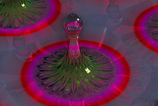 clear, red and greem glass table decor