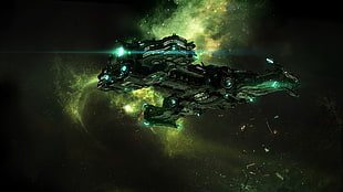 black and green battleship illustration, Starcraft II, StarCraft, StarCraft II : Heart Of The Swarm, video games