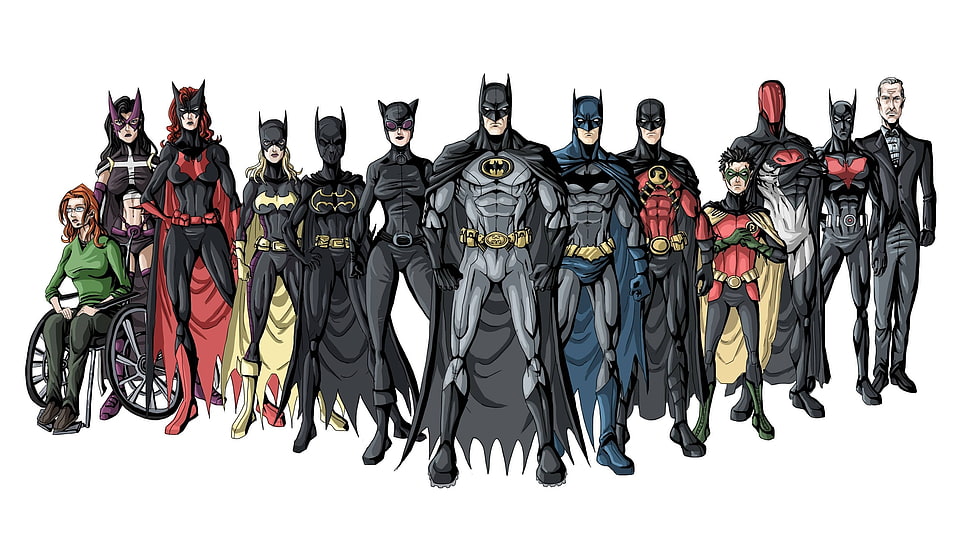 Batman and Batgirl illustration HD wallpaper