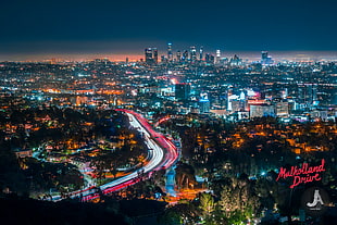 time-lapsed photography of city, photography, cityscape, light trails, city lights HD wallpaper