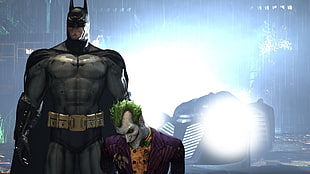 Batman and Joker digital wallpaper, Batman, Joker, Batman: Arkham Asylum, video games