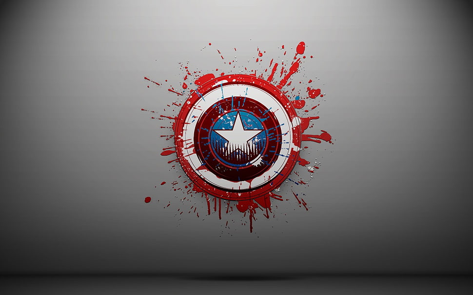 Captain America's shield paint wall decor HD wallpaper