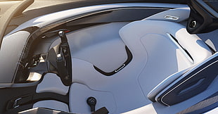 white leather vehicle bucket seat
