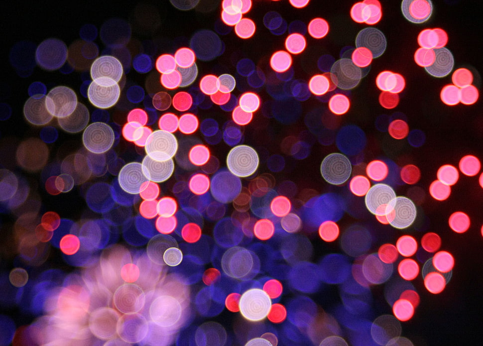 pink and white light orbs HD wallpaper