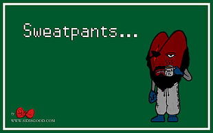 sweatpants digital artwork, heart, love, coffee, Sweatpants