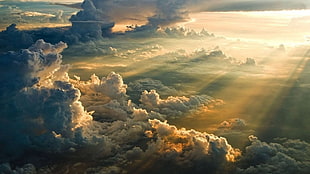 aerial view photo of clouds HD wallpaper