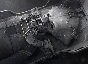 grayscale photo of alien, science fiction HD wallpaper