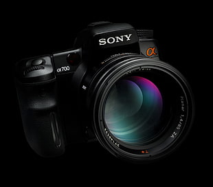 black Canon EOS Rebel T5, camera, Sony, lens