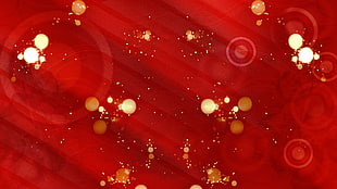 red and beige circular print wallpaper, Christmas, red background