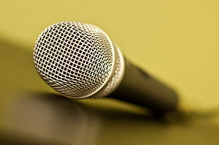 selective focus photography of dynamic microphone