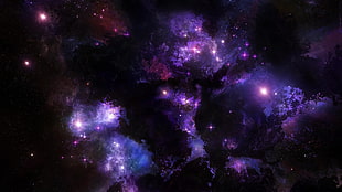 galaxy illustration, space, nebula, digital art, space art