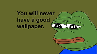 Pepe frog illustration with text overlay, FeelsBadMan, memes, Pepe (meme), humor HD wallpaper