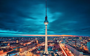 Oriental Pearl Tower China, cityscape, lights, tower, Berlin HD wallpaper
