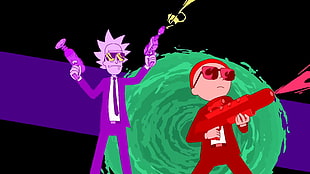 green and red plastic toy, Rick and Morty, Run the Jewels, vector graphics HD wallpaper