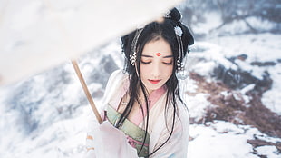 Geisha photo, hanfu, Asian, Chinese dress, black hair