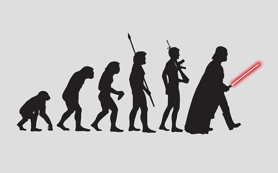 Star Wars human evolution illustration, Star Wars, science fiction, Darth Vader, evolution HD wallpaper