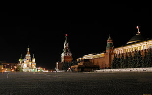 St. Basil Cathedral, Russia, Moscow, Kremlin, night HD wallpaper