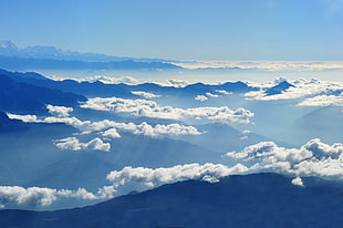 aerial view of clouds HD wallpaper