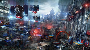futuristic city illustration, cyberpunk, futuristic, Remember Me, concept art