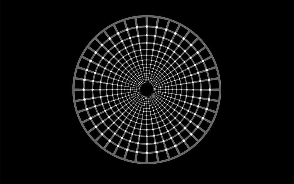 gray and black desk fan, vortex, optical illusion, simple background HD wallpaper
