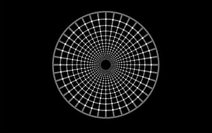 gray and black desk fan, vortex, optical illusion, simple background