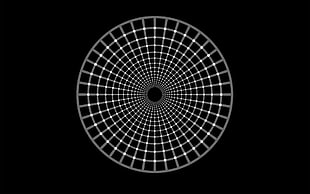 gray and black desk fan, vortex, optical illusion, simple background
