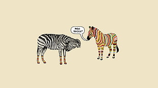 two zebra animal illustration, zebras, minimalism