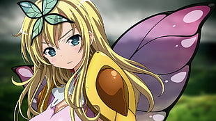 gold haired anime fairy graphic illustration