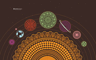 black and red floral area rug, planet, simple, simple background, Solar System