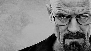 man wearing eyeglasses grayscale photography, Breaking Bad, Walter White, Heisenberg, monochrome HD wallpaper