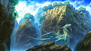 Pokemon movie still screenshot, fantasy art, dragon