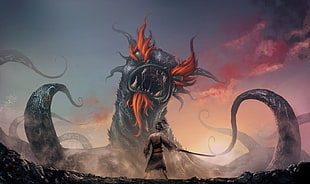 man holding sword digital wallpaper, Samurai Jack, samurai
