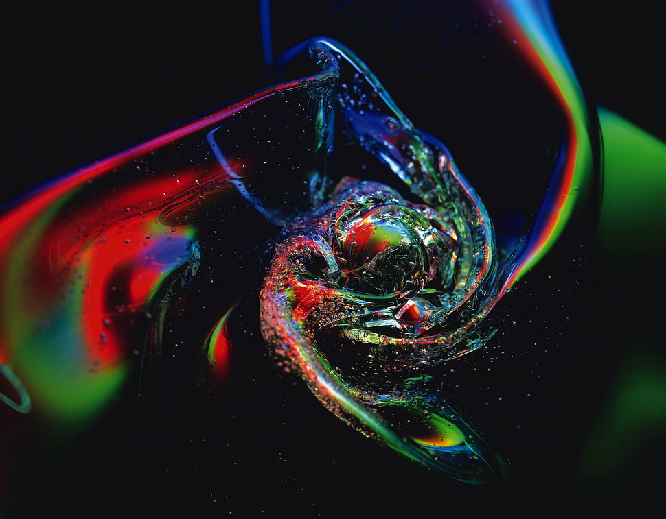 iridescent water digital wallpaper HD wallpaper