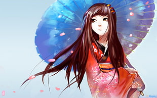geisha anime character, artwork