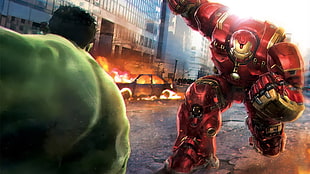 Iron Man Hulkbuster digital wallpaper, The Avengers, Avengers: Age of Ultron, Iron Man, Hulk