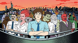 several cartoon characters