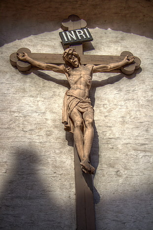 brown wooden Crucifix