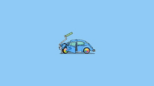 blue 5-door hatchback illustration