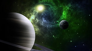 planet Saturn on universe HD wallpaper