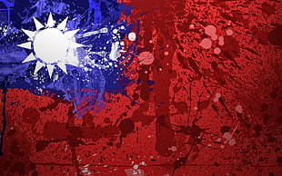 red, white, and blue flag digital wallpaper