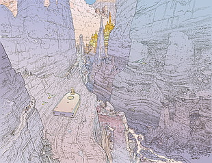 grand canyon illustration, Mœbius