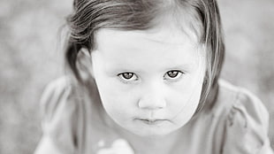 grayscale selective closeup photography of girl face