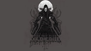 skull with guns illustration, Reaper (Overwatch), picture, Overwatch