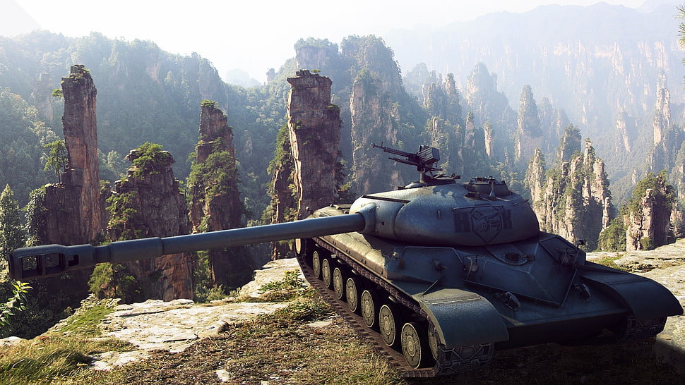 Tank,  Trees,  Grass,  Open HD wallpaper